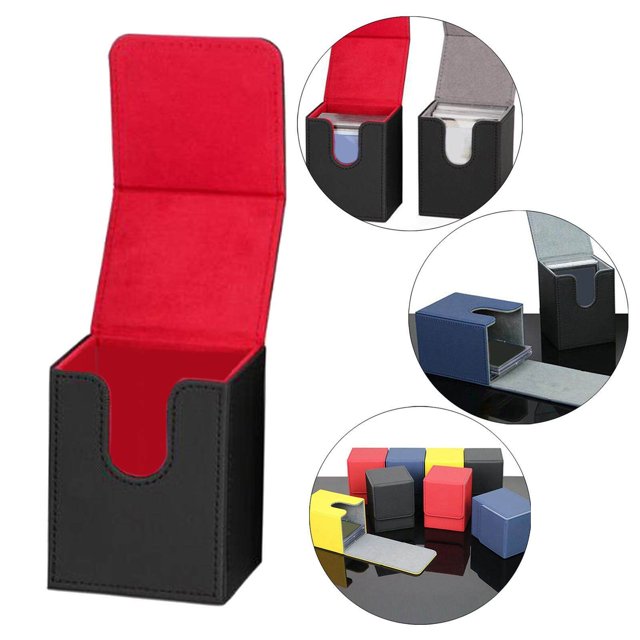 VONKY Trading Card Deck Box Organizer Storage Holder Holds 100+ Card for MTG Card Black Red