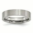 thumbnail image 1 of Bague Plate en Titane 5mm Bande Brossée 9 Tailles, 1 of 7