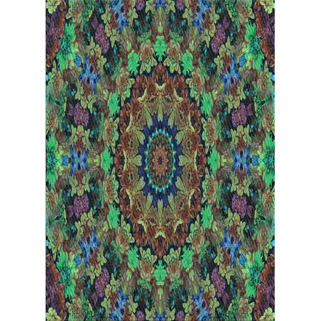 Ahgly Company Machine Washable Indoor Rectangle Transitional Burgundy Brown Area Rugs, 2' x 4'