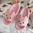 thumbnail image 4 of Wangsaura Women Bathroom Slippers Cute Rabbit Soft Sole Non-slip Open Toe Shower Slide Sandals House Shoes, 4 of 7