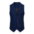 thumbnail image 2 of EGNMCR Tank Tops Men Men Solid Fashion Have Pockets Button Turn-down Collar Tanks Tops Blouse, 2 of 9