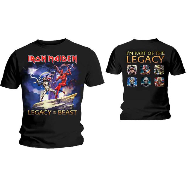 Iron Maiden Unisex T-Shirt Legacy Beast Fight (Back Print)