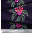 thumbnail image 2 of Soimoi polyester Crepe Fabric Floral & Leaves Tropical Printed Fabric 1 Yard 42 Inch Wide, 2 of 2