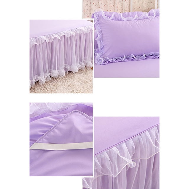 maskred Throw Lace Ruffle Bed Skirt Durable And Beautiful For Anywhere Universal Fit Non-slip Mattress Cover green