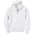 thumbnail image 3 of Hanes Mens ComfortBlend EcoSmart Full Zip Hoodie, L, White, 3 of 5