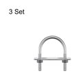 thumbnail image 3 of Unique Bargains Round U-Bolts 3 Sets 44mm Inner Width 69mm Length M8 with Nuts and Plates, 3 of 5