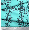 thumbnail image 2 of Soimoi Moss Georgette Tissu Feuilles & Tissu Imprimé Damassé Filigrane 1 Yard 42 Inch Wide, 2 of 3