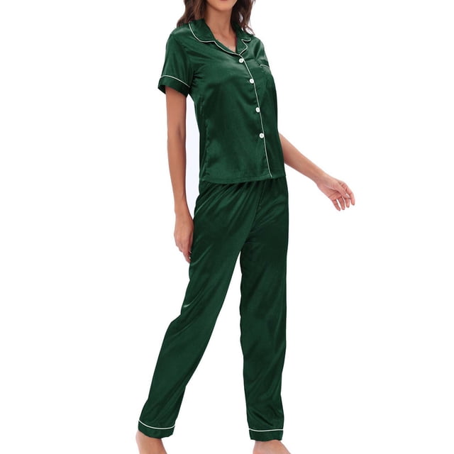 Ensemble de Pyjama pour Femmes Pantalon Ensemble Mode pour Femmes Tenue d'Intérieur Pyjama Femme Ensemble Deux Pièces Manches Longues Pantalon Ensemble de Pyjama Tenue d'Intérieur