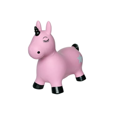 Animal Jouet Sauteur Rebondissant Gonflable Rose Unicorn Sauteur avec Pompe