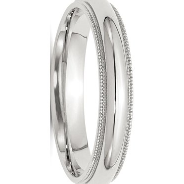 Sterling Silver 4mm Milgrain Comfort Fit Band
