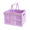 thumbnail image 2 of S SERENABLE Storage Crate Foldable Basket Milk Crate for Camping Spring Outing Household Purple, 2 of 9