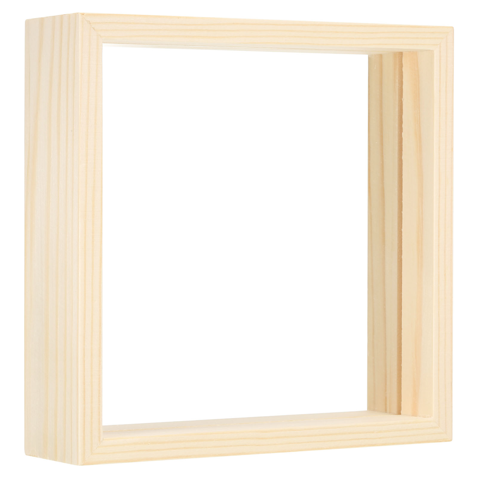 Unique Bargains 5x5 Wood Picture Frames, Double Sided Acrylic Plant Specimens Frame Natural Color