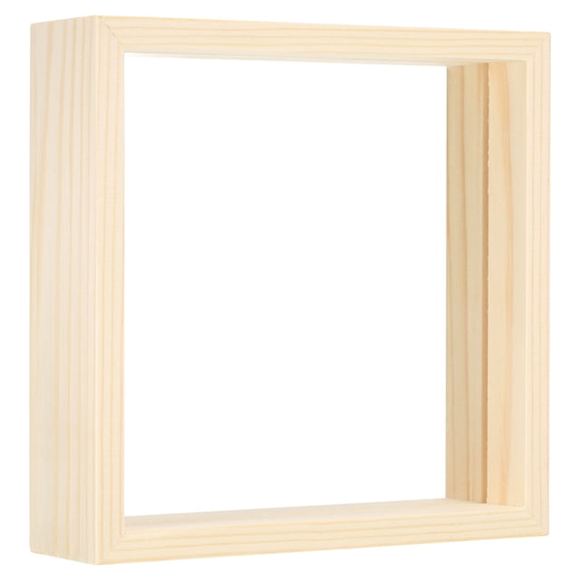 Unique Bargains 5x5 Wood Picture Frames, Double Sided Acrylic Plant Specimens Frame Natural Color