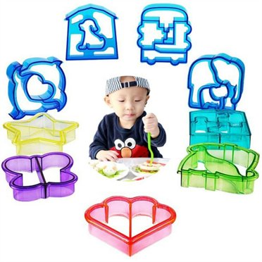 Lot de 10 Coupe-Sandwichs et Forme de Croûte de Pain pour Enfants Formes d'Animaux Moule à Gâteau Sandwich Pain Moule à Toast Outils à Main Kit de Fabrication de Trancheuse de Sandwich DIY