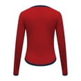 thumbnail image 4 of Timegard Hauts de Sortie pour Femmes Col Ras du Cou Manches Longues Couleur Unie Ajusté Confortable Hauts Courts Décontractés Mode, 4 of 5