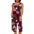 thumbnail image 2 of Kcodviy Ensemble Doux Sans Manches pour Femmes : Robe Débardeur et Pyjama pour Femmes, Haut et Pantalon Capri, Pyjama Pingouin pour Femmes avec Poche, Ensembles de Détente, Ensemble de Pyjama pour Femmes, Ensembles de Pyjama, 2 of 7