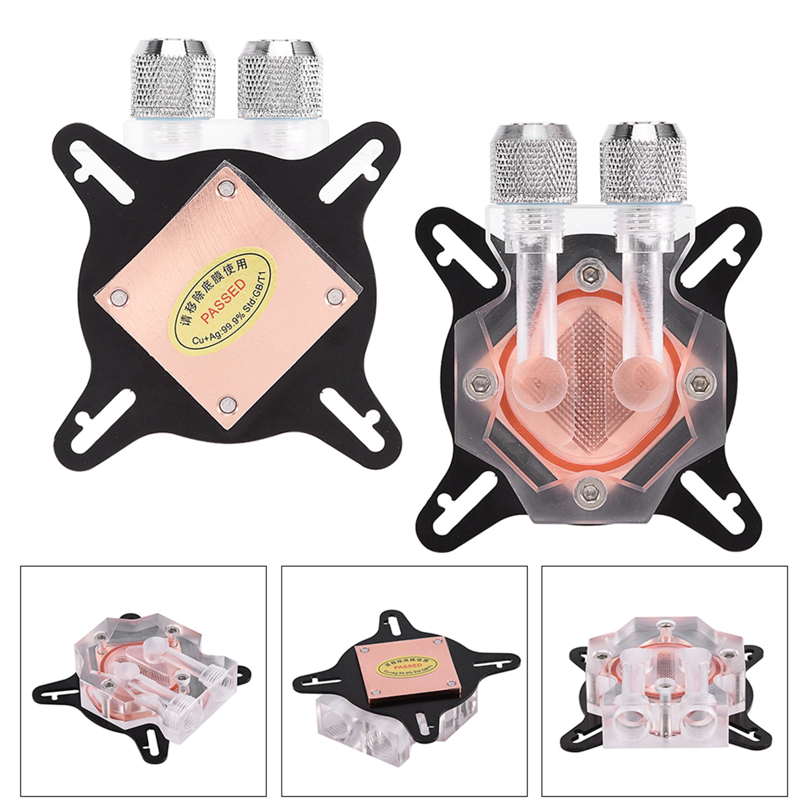 Computer PC GPU, Cooling Block Waterblock Liquid Water Cooling Universal Water Exchanger Cooler 40MM Copper Base