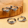 thumbnail image 2 of 1Pc Men Boys Punk Circle Ear Earring Punk Circle Clip Stainless Steel Tassel Rings Earring Hip Hop Style Jewelry, 2 of 9