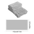 thumbnail image 3 of Meitianfacai Fringe Trim Throw Blanket with Simple Design, Lightweight Air Conditioning Blanket for Sofa, Bed and Nap Use in Soft Breathable Fabric (Gray), 3 of 6