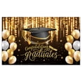 thumbnail image 3 of Decorative Flags, 2025 Class Graduation Photography Black and Gold Bachelor Cap Balloon Grad Congrats Banner Background Congrats Grad Prom Banner Background, Flags_ Banners & Accessories, 3 of 9