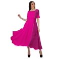 thumbnail image 2 of Moomaya Robe de Soirée à Manches Courtes en Viscose Style Santoon à Encolure Dégagée pour Femmes, 2 of 4