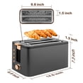 thumbnail image 2 of Mecity 4 Slice Toaster, Long Slot Toaster With Warming Rack, Bagel/Defrost/Reheat Functions,Warming Rack, Crumb Tray, 6 Browning Settings, Extra Wide, 2 of 8