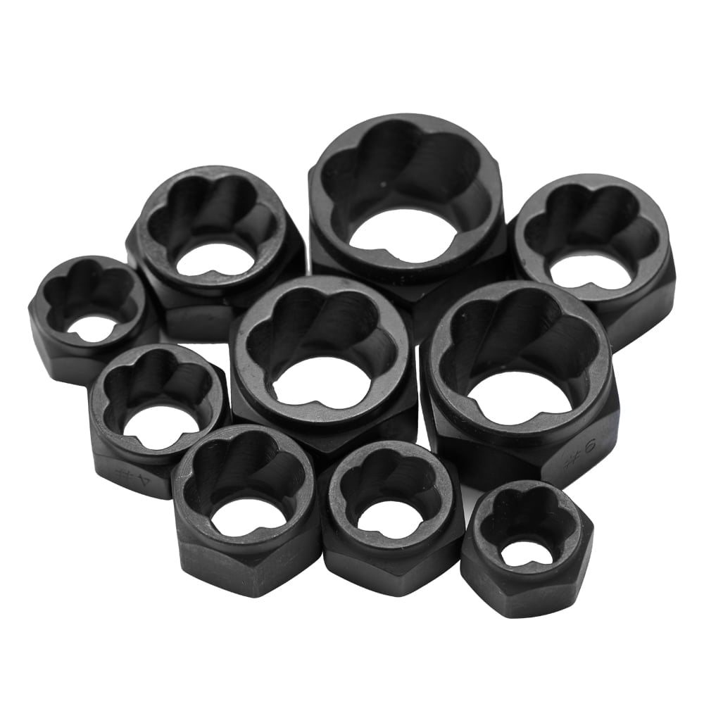 dodocool 10 Pcs Trousse d'Outils pour Retirer Écrou de Boulon Endommagé Ensemble de Retrait de Boulon Endommagé Écrou de Boulon Endommagé Douille de Retrait de Vis