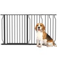 thumbnail image 1 of PawHut 30"- 57" Extra Wide Dog Gate with Double Locking System Black, 1 of 10