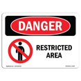 thumbnail image 1 of SignMission OS-DS-A-1218-L-1546 12 x 18 in. OSHA Danger Sign - Restricted Area, 1 of 1