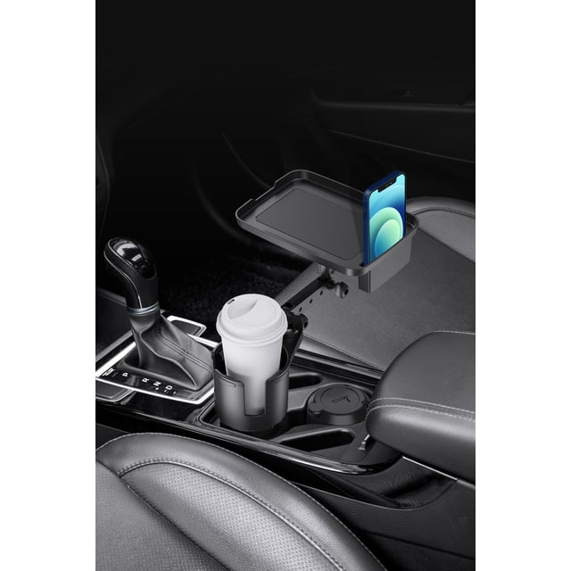 Auto Drive Expandable Car Cup Holder with Rotating Table Tray