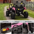 thumbnail image 4 of Kids on Wheelz HAVOC 3.0 24V 2-Seater Electric UTV Ride-On Car for Kids with Parent Remote Control, Reinforced Metal Frame, Quad Motors, LED Lights & Bluetooth Music, Pink, 4 of 7