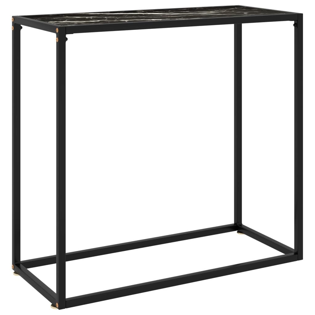 vidaXL Table Console Noire 80x35x75 cm Verre Trempé
