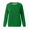 thumbnail image 3 of Hauts à Manches Longues pour Femmes Mode Femmes Décontracté Manches Longues Col Rond Uni Chandail pour Dames Hauts Blouse Blouses à Manches Longues pour Femmes Hauts à Manches Longues Hauts pour Femmes Manches Longues, 3 of 4