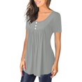 thumbnail image 4 of asjyhkr T-Shirts Grande Taille pour Femmes Col Rond Manches Courtes Coupe Ample, 4 of 6