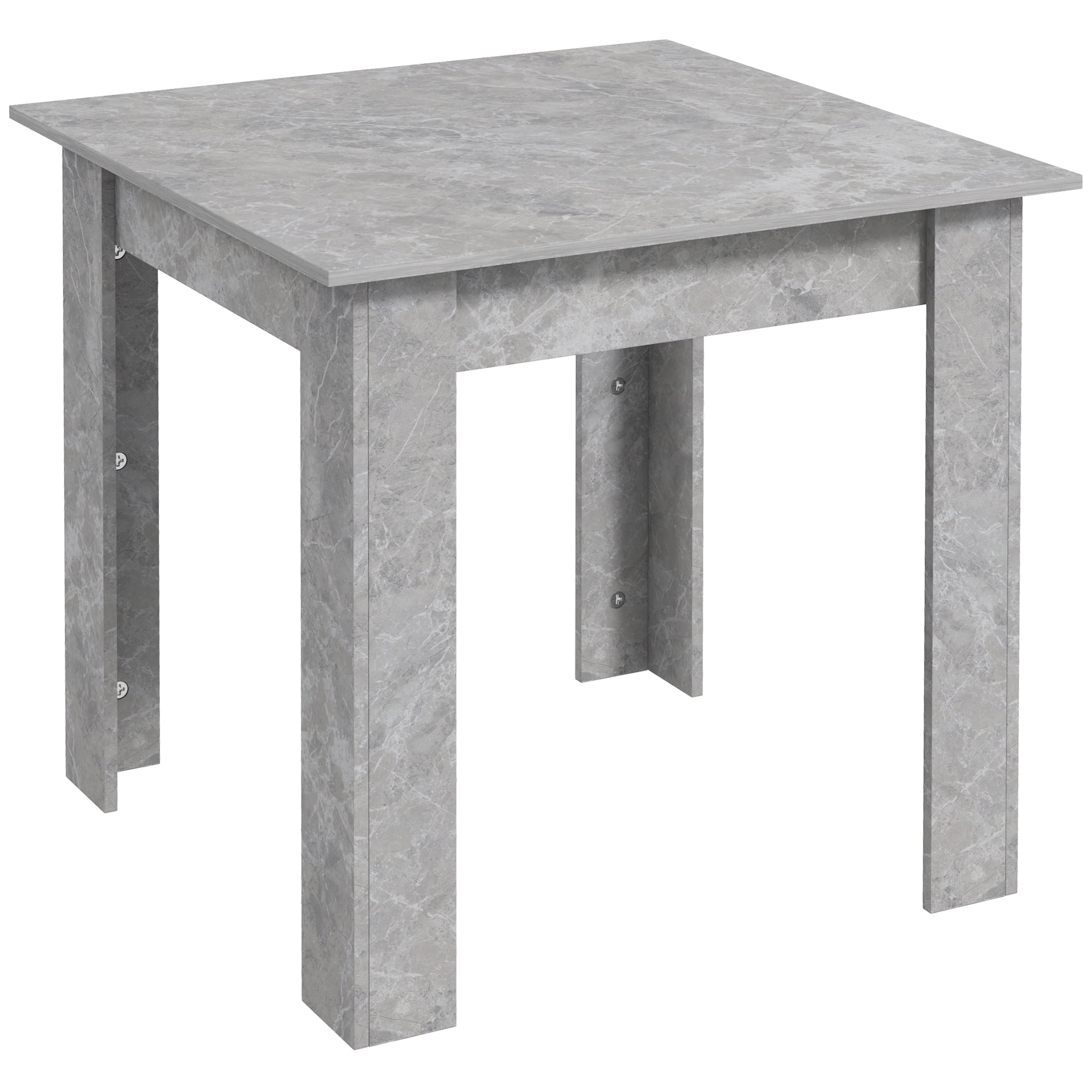 HOMCOM Square Dining Table for 2, Kitchen Table for Living Room, Grey