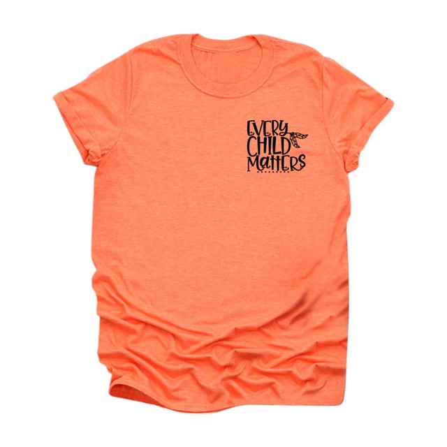 T-Shirt pour Femmes Adulte Décontracté à Col Rond T-Shirt Imprimé Orange Ample à Manches Courtes