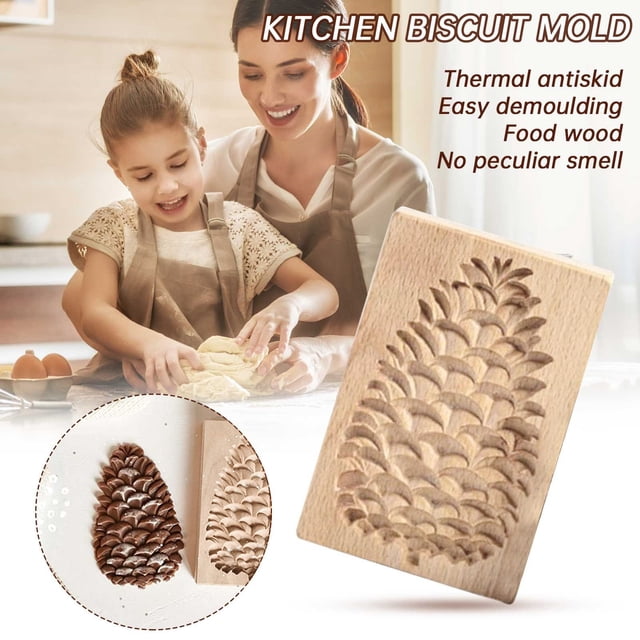 Iodue Biscuit Moulds DIY Baking Moulds Wooden Cookie Cookie Moulds Embossing Craft Decorative Baking Tools For Christmas Thanksgiving Christmas Kitchen