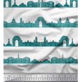 thumbnail image 1 of Soimoi Green Georgette Viscose Fabric Indian Monuments Architectural Decor Fabric Printed Yard 42 Inch Wide, 1 of 3