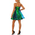 thumbnail image 3 of INSPIRE CHIC Robe pour Femme à Bretelles Spaghetti Ajustables, Paillettes Scintillantes, Robe Trapèze Courte, G Vert, 3 of 6