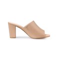 thumbnail image 3 of BLISSFUL STEP Sandales Mules à Talon Bloc à Enfiler pour Femmes Nude 5,5, 3 of 8