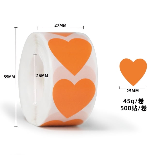 PEONAVET Valentines Sticker Sticker Decoration Sticker Tape 500 Per Roll