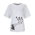 thumbnail image 4 of T-shirts d'Été Décontractés pour Femmes, Col Rond, Manches Courtes, T-Shirt Graphique Tendance, Basique, Confortable, Coupe Ample, Chemisiers pour Femmes, Chandail, 4 of 6