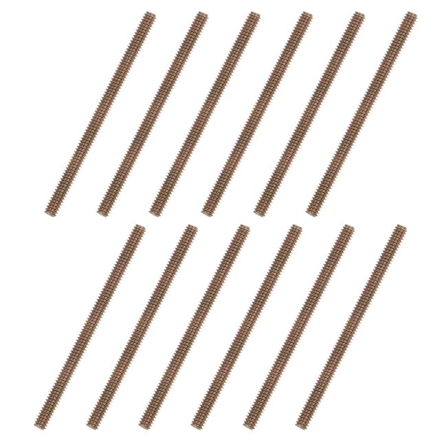 Unique Bargains 12pcs 1/4x4' Carbon Steel Fully Threaded Rod Bar Studs for Furniture Mounting Assembly