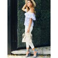 thumbnail image 2 of BLISSFUL STEP Women's Block Heels Zipper Buckle Ankle Strap Sandals Denim Blue 5.5, 2 of 8