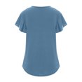 thumbnail image 4 of Birdeem Women Casual Round Neck Short Puff Sleeve Solid Color Pullover Blouse T-Shirt Tops Loose Fit, 4 of 6