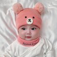 thumbnail image 1 of Baby Hat Neck Warmer 2Pcs/Set Ear Protection Thickened Beautiful Windproof Winter Infant Boys Kids Cap Scarf Kit, 1 of 4