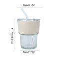 thumbnail image 3 of Lksixu 420ml Office Covered Straw Cup Coffee Cup Transparent Household Glass Cup Kitchen Gadgets, 3 of 6