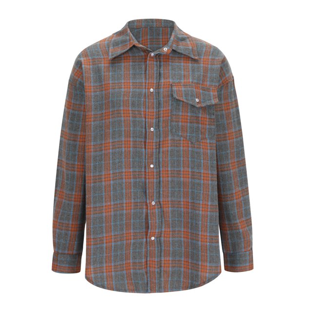 Erwazi Women Plaid Button Down Shirts Long Sleeve Shacket Jacket Fall Blouses Tops