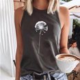 thumbnail image 2 of Birdeem Débardeur Ajusté à Imprimé Pissenlits pour Femmes, Col Rond, Sans Manches, à Blocs, Tunique, T-Shirt, Hauts, 2 of 6