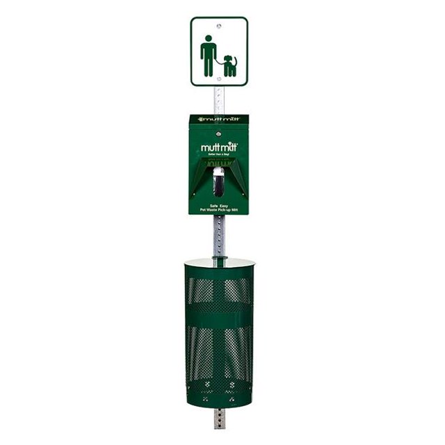 Station Complète pour Déchets de Chien 2 Plis, Verte